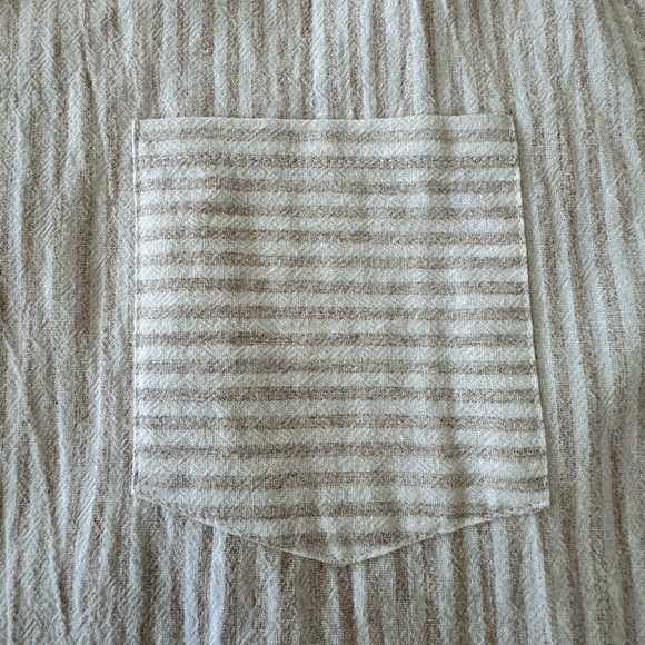 Allie Rose Beige Striped Linen set w/Beige Workshop tank sweater 3 piece set - Picture 8 of 16